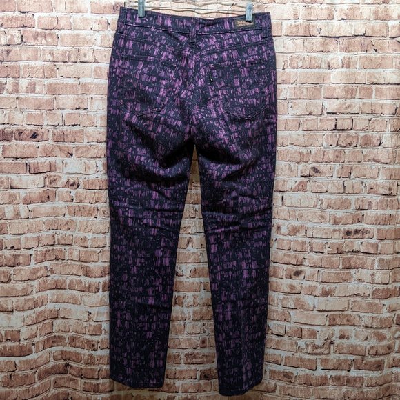 Levi's Mid Rise Skinny Purple and Blue Abstract Jeans Size 12M  W31 L32 - Picture 5 of 15